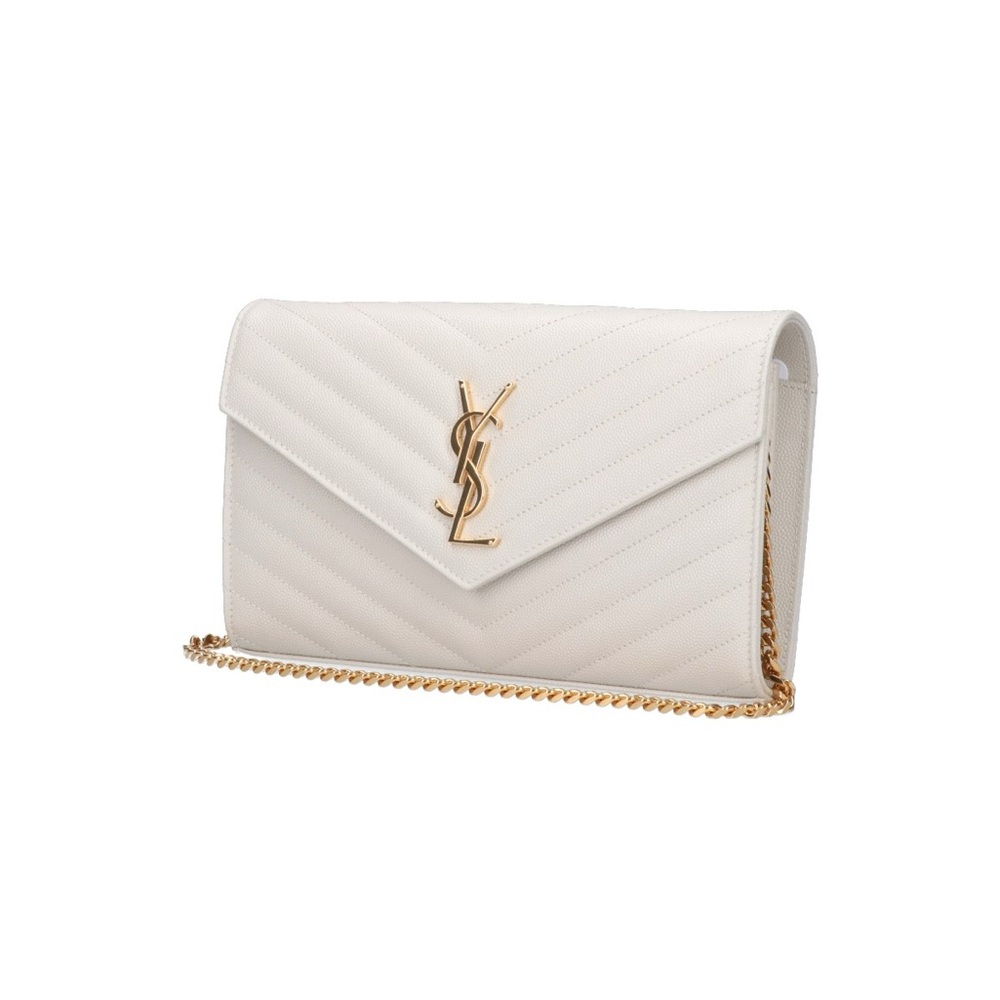 SOLD 💰 Yves Saint Laurent White Quilted Leather Chain Bag